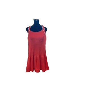 Daily Practice by Anthropologie Ribbed Knit Halter Dress Red XL Flare Flirty